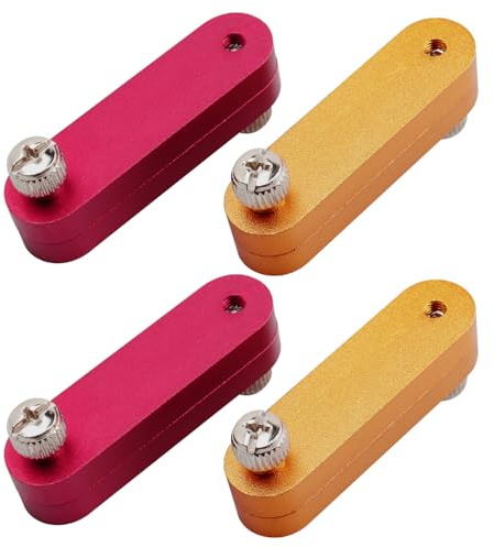 Mesee 4 Pieces Ruler Positioning Blocks Adjustable Thickness Ruler Stop Fence Woodworking Aluminum Alloy Rulers Limit Block Scribing Tool Rulers Locator Wood Mortise Scriber Line Marking Gauge