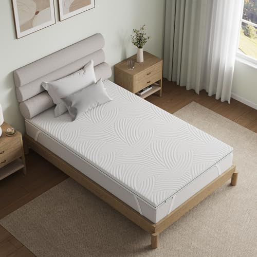 Novilla Surmatelas 80 X 190 CM – 7,5 cm Mémoire de Forme, Housse Lavable, Sangles Élastiques, Antidérapant, Certification de Sécurité – pour Matelas Ferme, Chambre d’Amis, Dortoir, Camping-Car