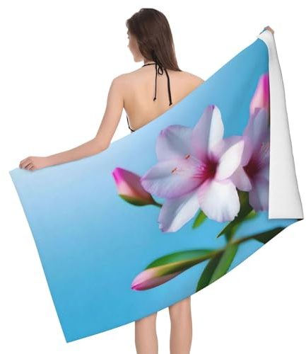 PHAYAH Budding Rhododendron Printed Towels For Bathroom Microfiber Large Beach Towel, Travel Essential,52in X 32in Swim Tenugui