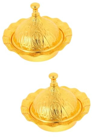 VILLFUL 2 Piezas De Azucarero De Metal Para Aperitivos Y Frutas, Recipiente Para Almacenar Azúcar, Azucarero, Condimentos, Con Tapa, Contenedor Reutilizable Para