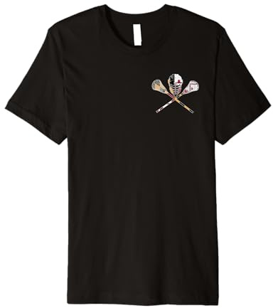Boys Lacrosse Helmet Sticks LAX Maryland Flag Gift Premium T-Shirt