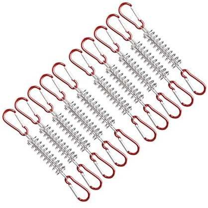 Fibbia a Molla Tenda da Campeggio 1-10 pezzi/set tenda in acciaio corda antivento molla fibbia tenda tenditore picchetti da campeggio con moschettone clip tenda tenditore gancio fisso per tende campeg