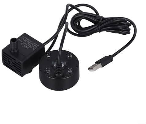 ZAMETTER Bomba de agua atomizadora, máquina todo en uno, 5 V, mini humidificador, generador de niebla, portátil, alimentado por USB, máquina de niebla de escritorio, luces LED de colores, atomizador