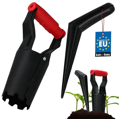 KOTARBAU Planteur de bulbes - 23 cm - Tige de repiquage - Acier revêtu par pulvérisation - Aide à la Plantation - pour la Pose de bulbes - Noir - Accessoires de Jardin - Foret pour Plantes