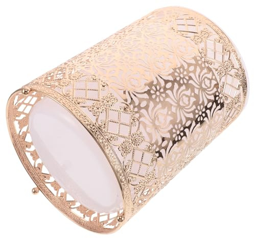 ULTECHNOVO Cubo De Basura De Lujo Papelera Metálica Elegante Para Cocina Dormitorio Contenedores De Basura Para Uso Doméstico Moderno Redondo