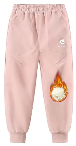 YILIANZHIJIA Girls' Snow Pants - 3-in-1 Waterproof Windproof Stain-Resistant, 2-Layer Alpaca Wool Lined Warm Winter Pants pink14-15