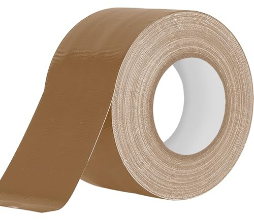 Humyu Panzertape Wasserfest Braun, Gewebeklebeband 48mm x 20m Panzerband Extra Stark Wasserfest Universelles Gewebeband Witterungsbeständig für Innen & Außen Gewebeverstärktes Reparaturband