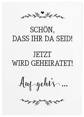 Interluxe 42x30cm Shabby Holzschild SCHÖN, DASS Ihr DA SEID! Hochzeit Willkommensschild