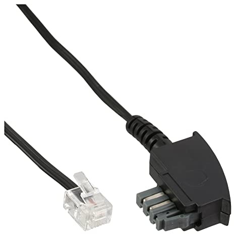 InLine 18810B TAE-N Anschlußkabel, TAE-N zu RJ11 (6P4C), 10m, Schwarz