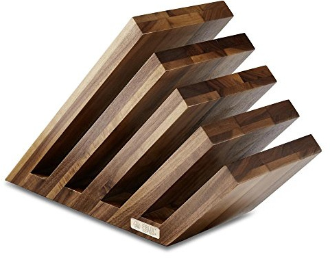 Felix SOLINGEN 909500 Magnet-Messerblock – Walnuss massiv - unbestückt – 4 Fächer bis zu 10 Messer