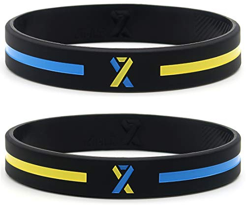 Inkstone pack of 12, Downs syndrom medvetenhet bandarmband - grossistpaket 1 dussin unisex silikongummi lösa armband för män kvinnor