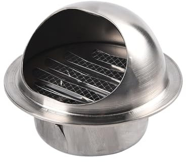 Griglia di ventilazione in acciaio inox, per sfiato a parete, in metallo, per scarico a parete esterna, scarico cappa, aria fresca (80 mm)