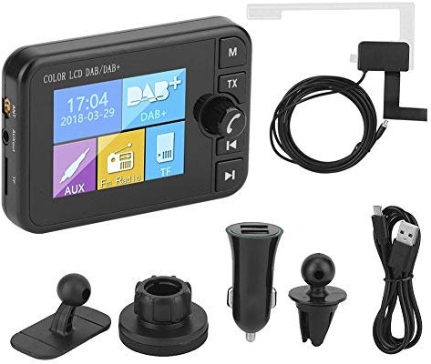 KIMISS Receptor de radio digital DAB de 2,4 pulgadas, receptor Bluetooth con antena de transmisor FM