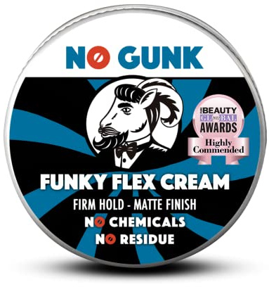 NO GUNK 100% Natürliche Haarstyling-Creme für Männer – Fester Halt – Mattes Finish – Natürliche und organische Inhaltsstoffe – Funky Flex Creme (Original, 50g)