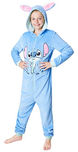 Disney Stitch Onesie Mädchen, Kuschelige Warm Einteiler Schlafanzug Kinder, Baby Yoda Geschenke für Mädchen Weihnachten