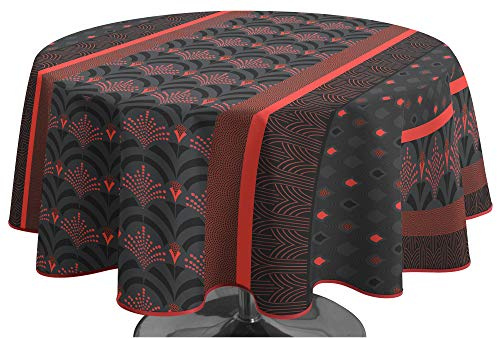 Tischdecke Fleckabweisende Phenix Rot - Rund 160 cm