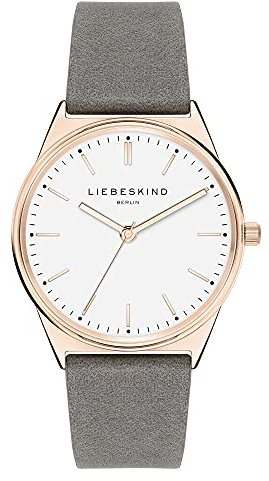 Liebeskind Berlin Damen Armbanduhr rund – Klassisches Design – Edelstahl- oder Lederarmband – 34mm - Schlichtes Ziffernblatt – Quarzwerk