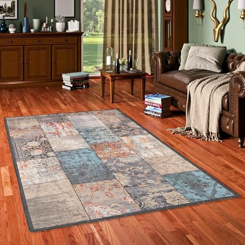 Pergamon Finesse - Tapis de Design Vintage - Baroque Patchwork Multicolore - 6 Tailles
