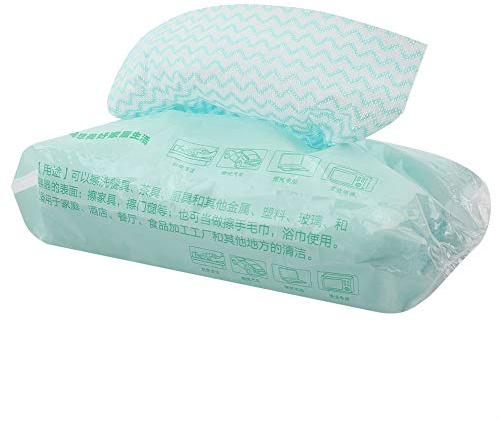 QANYEGN 80 Uds. Paño para Platos De Tela, Toalla De Mano No Tejida Desechable, Toallas De Papel De Material Absorbente De Aceite Antiadherente para Cocina(Green)
