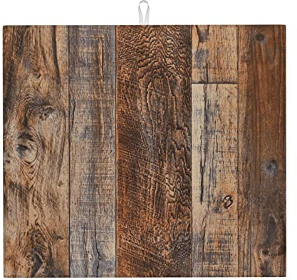 KazUp Abtropfmatte für Geschirr, braun, Holzdruck, waschbar, Mikrofaser, Abtropfmatte, saugfähige Abtropfunterlage für Küchenarbeitsplatte, 41 x 46 cm