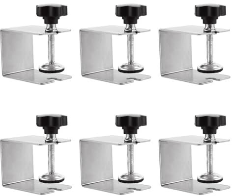 YOUNTHYE 6 Abrazaderas C de 60 mm, Abrazadera de Mesa de Acero Inoxidable 304, pequeña C, Rango de Ajuste de 10-45 mm, Clip de fijación para Carpintero, Montaje doméstico, carpint