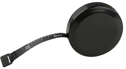 Kleiner Maßband 1,5m Rund aus Kunststoff, Schwarz, Flexibel | Körpermessung, Tragbar und Verschleißfest, Lesbar, Abs und Pvc, 1 Stück