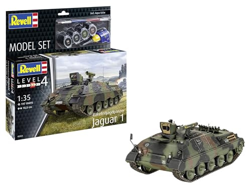 Revell Modellbau, Model Set Raketenjagdpanzer Jaguar 1, Bausatz, Maßstab 1:35, 197 Teile, Bastelset ab 12 Jahren, Detailgetreues Modell, Militärfahrzeug, Authentische Nachbildung