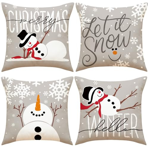 Weihnachtsdeko Innen Weihnachtskissen Kissenbezug 4er Weihnachten Deko Weihnachtskissenbezug Christmas Decorations Weinachtsdekorationen Weihnachts Kissen 40x40 cm Dekokissen Kissenbezüge Kissenhüllen
