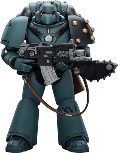 GWTCTOY JoyToy 30K Originallizenz 1:18 Actionfigur, Sons of Horus MKVI Taktischer Trupp Legionär mit Bolter und Kettenklinge, 12 cm große Bausätze für Sammel-Actionfiguren