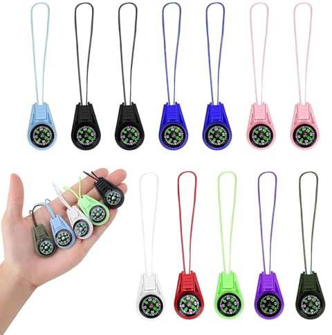 Kompass Kinder Mini Überleben Mehrfarbig Outdoor Sport - 12 Stück Camping Wandern Führer