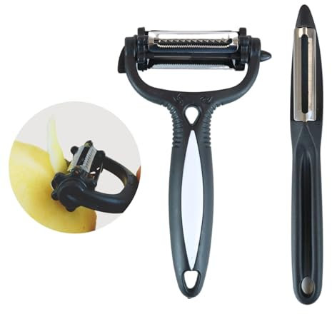 Qbz Pelador de Patatas 3 en 1 para Verduras y Frutas + Adicional - Profesional para Zanahorias y Más, Duradero y Ergonómico