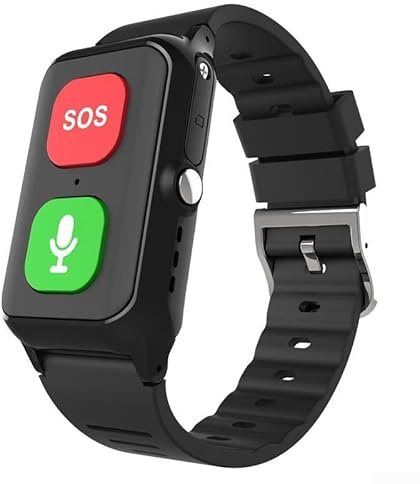 Pulsera inteligente de monitoreo para ancianos, reloj inteligente antipérdida para personas mayores, pulsera avanzada de posición GPS para ancianos 4G, ubicación en tiempo real (negro)