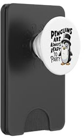 Pinguine sind immer bereit zu feiern Reichhaltiger ausgefallener Pinguin PopSockets PopWallet für MagSafe