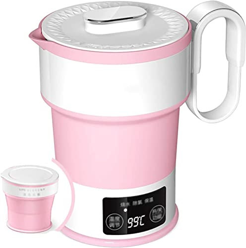 Bollitore elettrico pieghevole, bollitore da viaggio, controllo touch screen da viaggio 600ML 110-220V Spegnimento automatico Mantieni caldo Cavo di alimentazione staccabile, Pieghevole Previene bruci