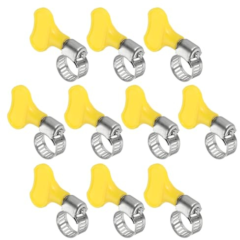 PATIKIL 8-12mm Stainless Steel Hose Clamp, 10 Pcs Bolt Hose Clamps Assortment Kit Adjustable Pipe Hose Clip Tube Clamps for Automotive Garden