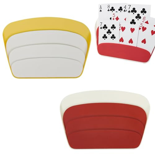 DHWEKU Kartenhalter Kinder, 2 Stück UNO Card Holder Spielkartenhalter aus Kunststoff, Kartenständer Spielkartenhalter Kartenspiel Zubehör für Kinder Erwachsene Senioren und ab 3 Jahren