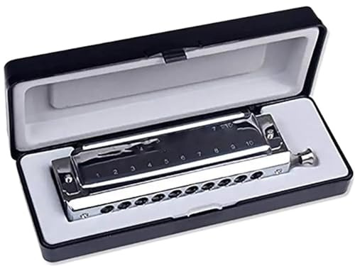 mundharmonika anfänger Professionelle Chromatische Mundharmonika C-Taste Wechselbare Töne Musikinstrument 10 Löcher 40-Ton-Mundharmonika(2)