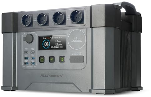 ALLPOWERS 2400W Estación de energía portátil S2000 Pro batería portátil LiFePo4 de 1451Wh generador solar de salida de CA 4x2400W con MPPT y SAI＜15ms