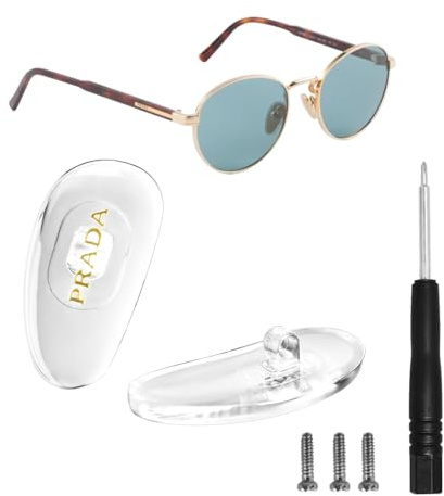 HiCycle2 Plaquettes de nez de rechange en silicone à visser pour kit de réparation de lunettes Prada, chiffon pour lentille bonus