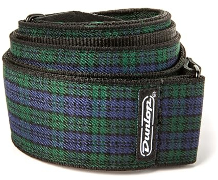 DUNLOP Jacquard Black Watch Plaid Gitarrengurt aus echtem Leder bis 90 kg (D6731)