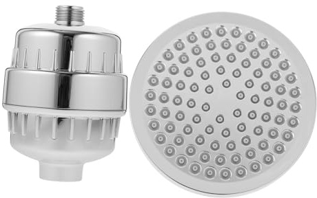 EPIGEIST Filtro de Agua para Ducha con Sistema de Filtración Multicapa Cabezal Giratorio Resistente con Electrochapado Descalcificador para Agua Dura Alcachofa para Baño