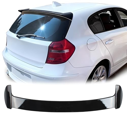 MUTUSAISI Aileron becquet Spoiler pour BMW Serie 1 E81 E87 2004-2011 116d/ 116i/ 118d/ 118i/ 120d/ 120i/ 123d/ 130i Noir Brillant de Coffre de Toit Hayon Arrière Accessoires