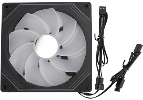 Alomejor Ventilador de Chasis ARGB, Ventilador de Refrigeración Silencioso con Disipación de Calor para Carcasa de PC, Refrigerador de CPU, Tamaño de 140x140x25mm (Negro inverso)