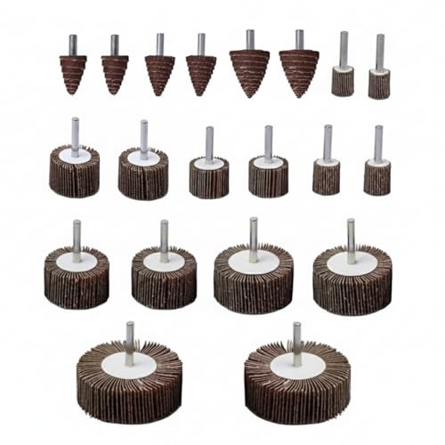 20 Pcs Flap Wheel Sander Set - Runiash 80 Grit Flap Sanding Wheels 10 Sizes with 1/4 Shank for Die Grinder Removing Rust, Weld Burr, Grinding & Metal Finishing