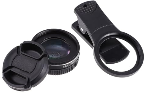 HOLIDYOYO Lente Macro 37mm per Smartphone Nero in Lega di Alluminio Aeronautico Obiettivo per Fotografia Clip Resistente All'usura per Foto a Dettaglio Chiaro