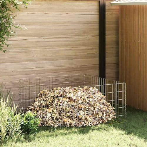 Compostiera quadrata 100 x 100 x 50 cm, ferro, compostiera da giardino per rifiuti organici, costruzione robusta, salvaspazio