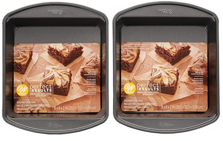 Wilton 2109-6826 - Moldes cuadrados para tartas, resultados perfectos, antiadherentes de alta calidad, utensilios para hornear, 20,3 cm, paquete múltiple de 2
