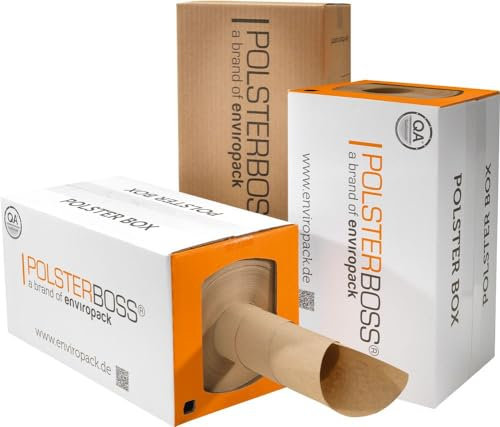 Packpolster-Box, 290 lfm pro Rolle, für die Polsterung von bis zu 1000 Paketen