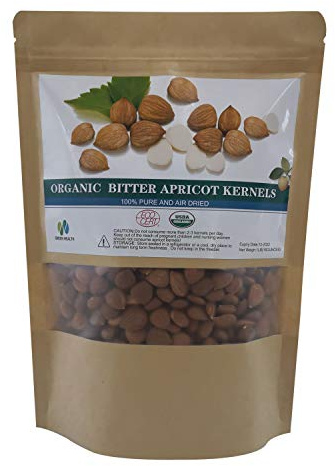 Natural Raw Bitter Apricot Kernels 16oz, Organic USDA Certified Bitter Apricot Seeds 1LB