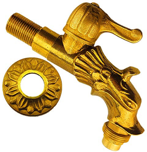 Nostalgie Auslaufventil 1/2 Zoll AG | Wasserhahn Antik nostalgisch | Drachenkopf mit Hebelgriff